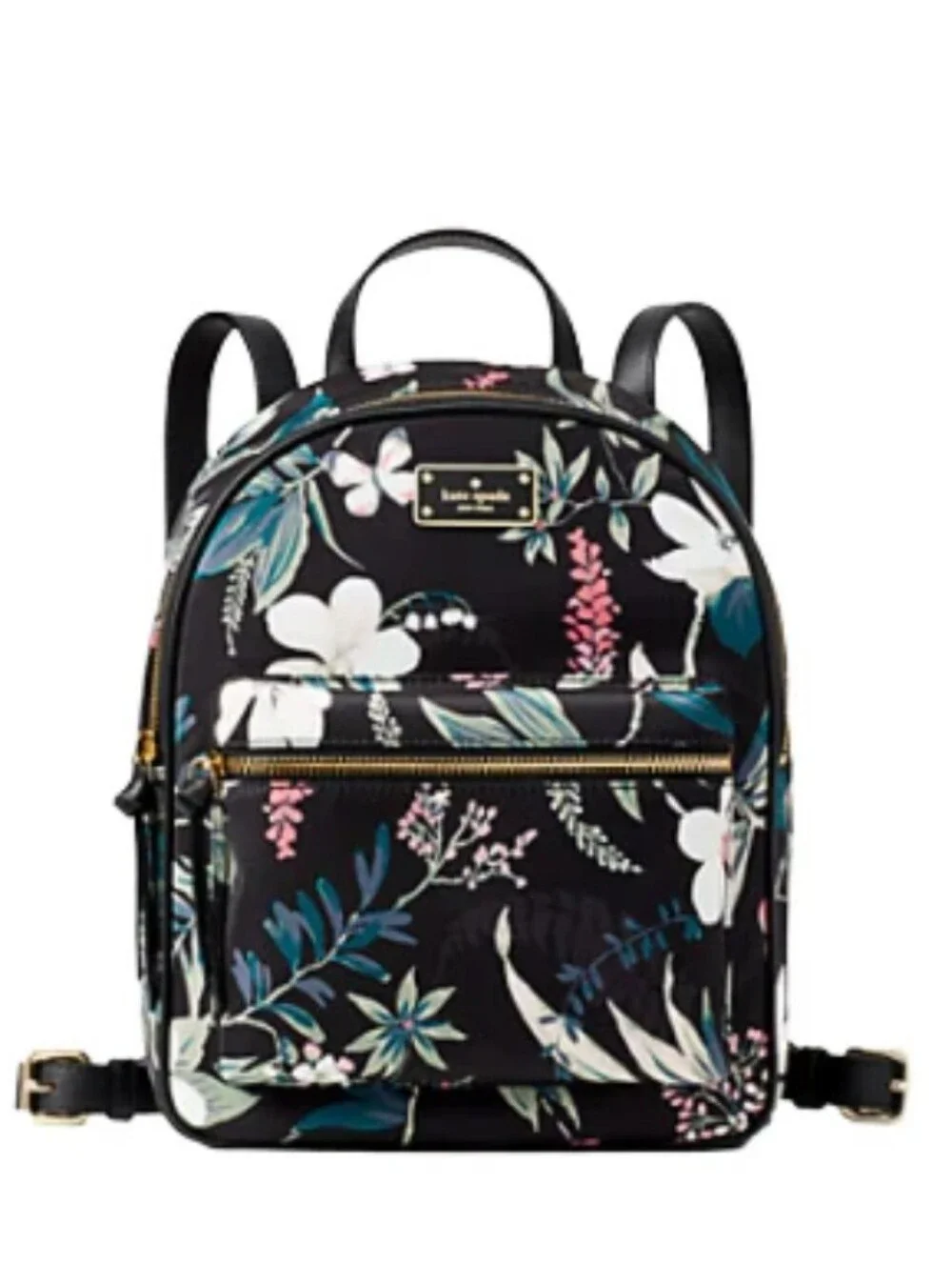 Kate Spade Black Floral Mini Backpack
